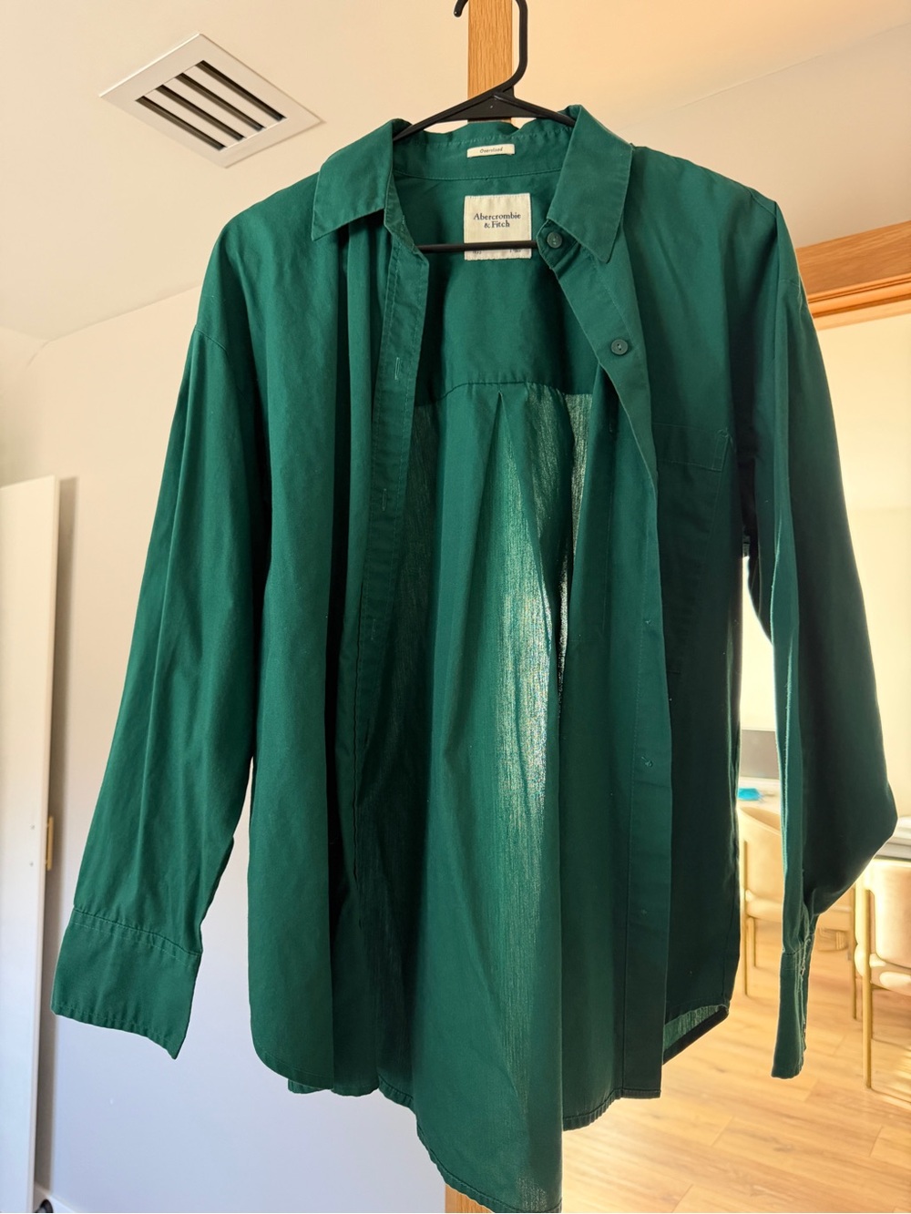 Abercrombie & Fitch Women’s Forest Green Oversized Button-Down Shirt